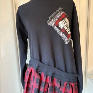 Black and Red Kids Long Sleeve Shirt